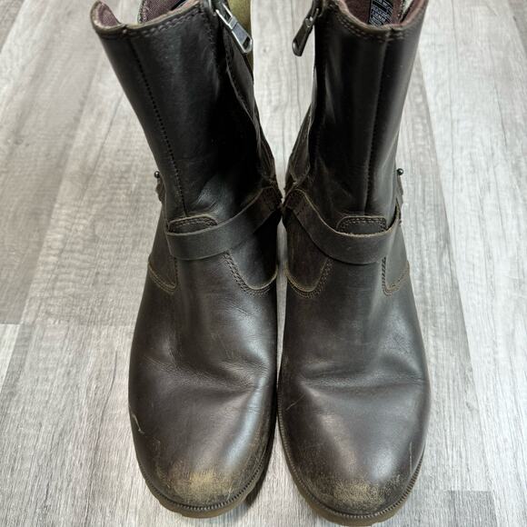 Teva Womens DE LA VINA Low Brown Boots Womens Waterproof Leather Canvas Size 8 - Picture 6 of 9